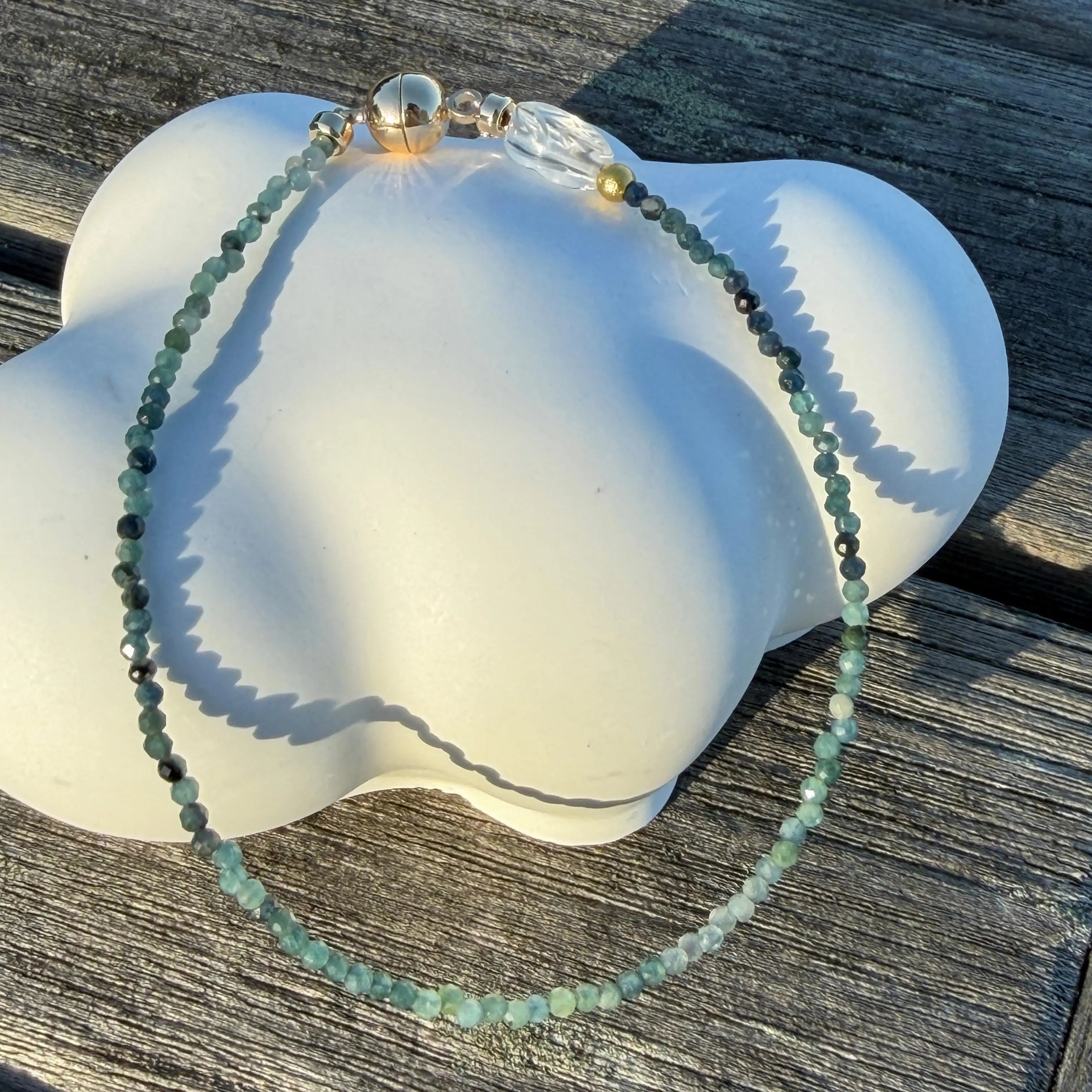 Ocean Drift - Blue Tourmaline Minimalist Bracelet view 3